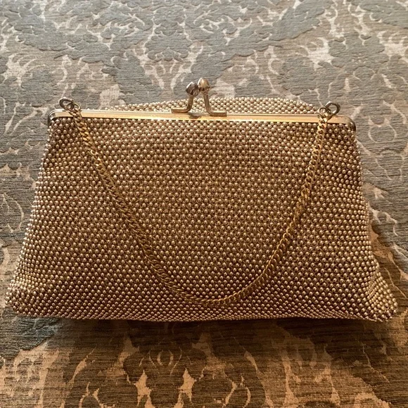 LUMURED Bags Vintage Lumured Golden Petite Bead Handbaginterior Pocketsatin Lined 9x 7 Poshmark